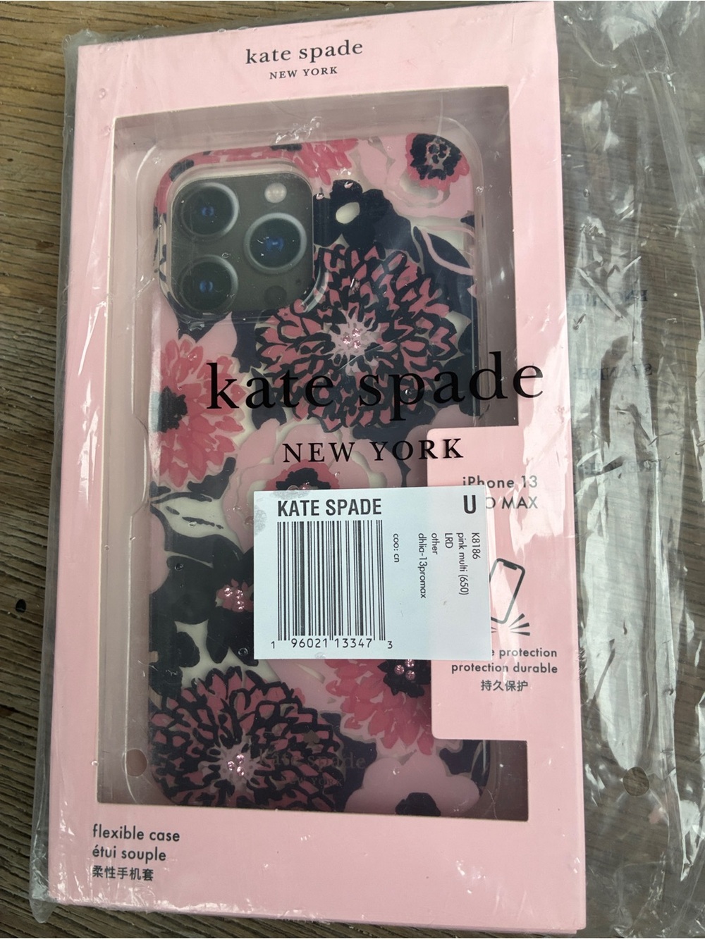 kate spade Pink & Navy Floral iPhone 13 Pro Max Case